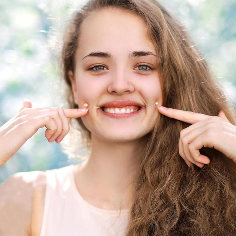 Pink Stainless Steel Face Muscle Exerciser Smile Trainer For Dimples And Facial Shaping - Image 2